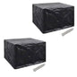 Garden Furniture Covers 2 Pcs 4 Person Poly Rattan Set 8 Eyelets 113X113Cm