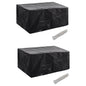 Garden Furniture Covers 2 Pcs 4 Person Poly Rattan Set 8 Eyelets 113X113Cm