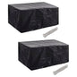Garden Furniture Covers 2 Pcs 4 Person Poly Rattan Set 8 Eyelets 113X113Cm