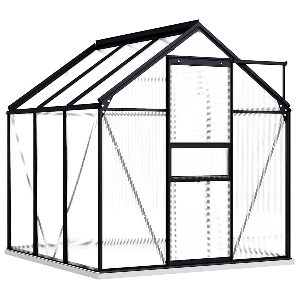 Greenhouse With Base Frame Anthracite Aluminium 3.61 M²