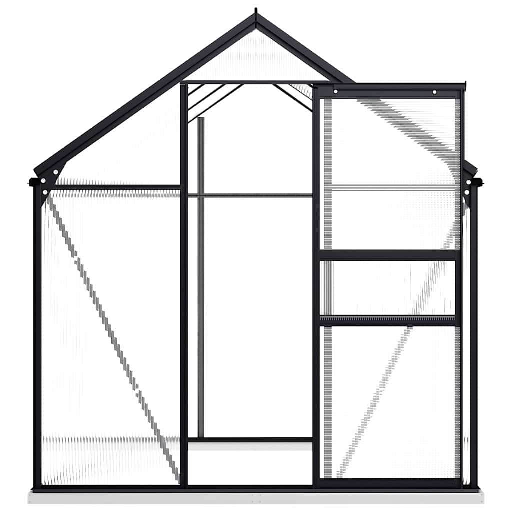 Greenhouse With Base Frame Anthracite Aluminium 3.61 M²