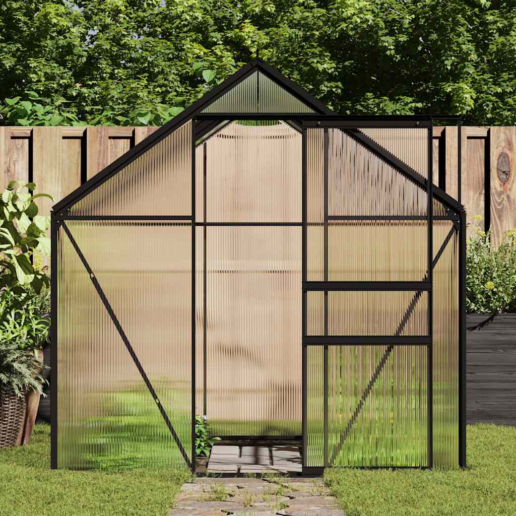 Greenhouse With Base Frame Anthracite Aluminium 3.61 M²