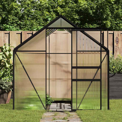 Greenhouse With Base Frame Anthracite Aluminium 3.61 M²