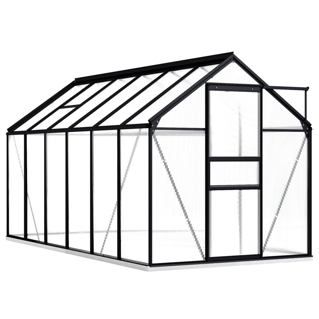 Greenhouse With Base Frame Anthracite Aluminium 3.61 M²
