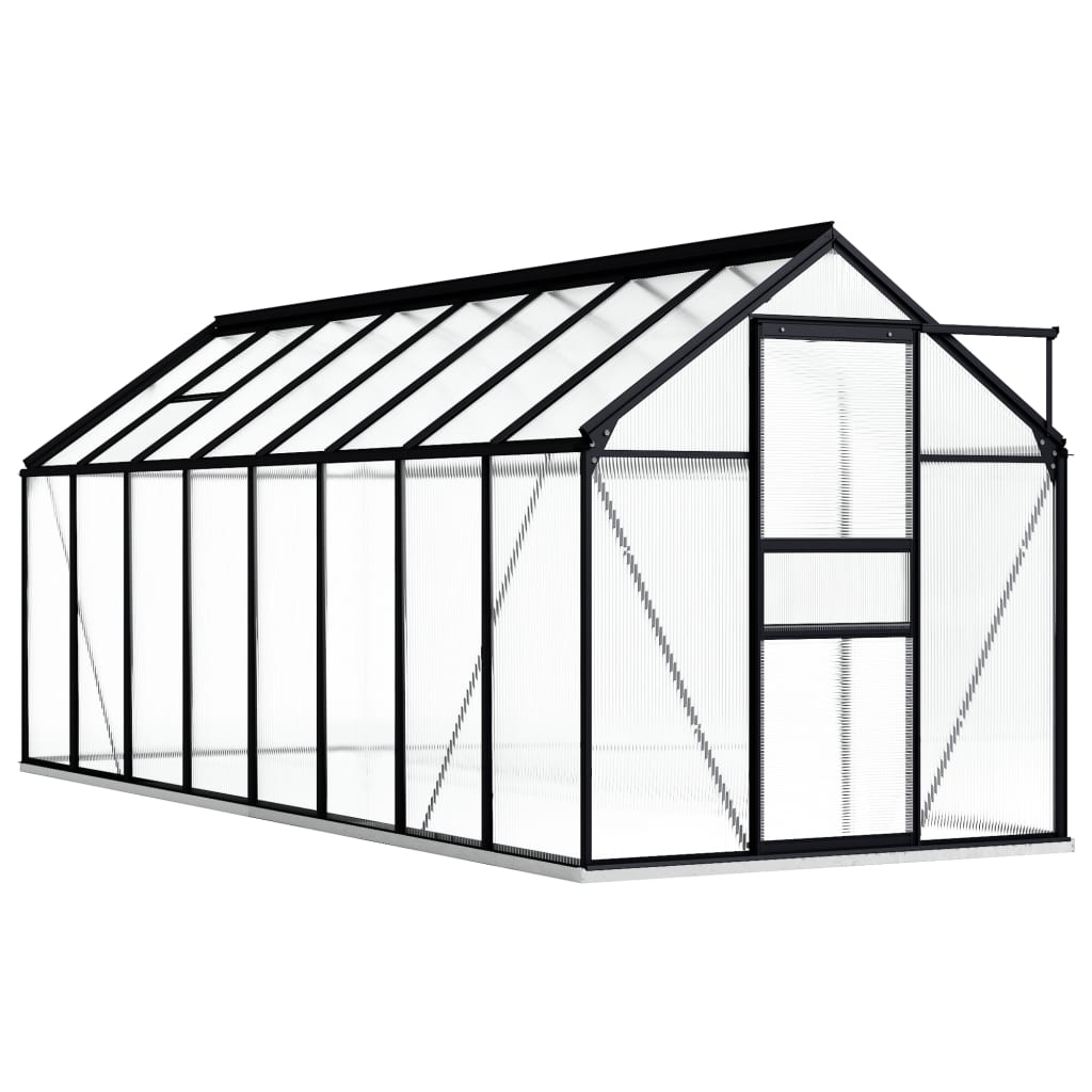 Greenhouse With Base Frame Anthracite Aluminium 3.61 M²