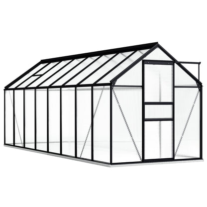 Greenhouse With Base Frame Anthracite Aluminium 3.61 M²