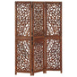 Hand Carved 3-Panel Room Divider 120X165 Cm Solid Mango Wood