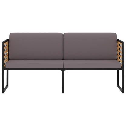 Garden Bench With Cushions 136 Cm Solid Acacia Wood Dark Grey