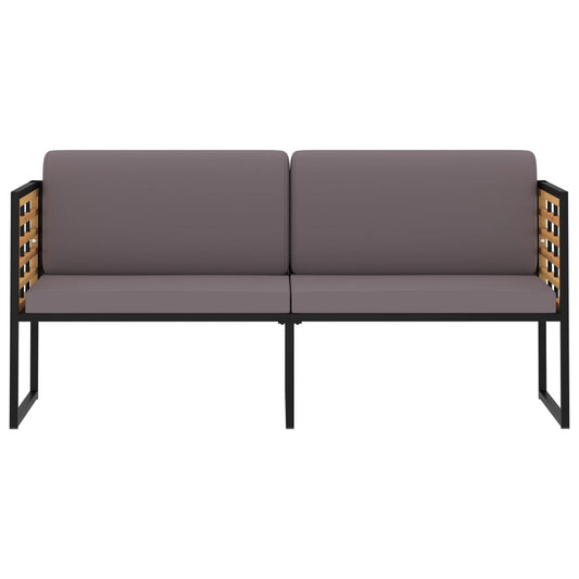Garden Bench With Cushions 136 Cm Solid Acacia Wood Dark Grey