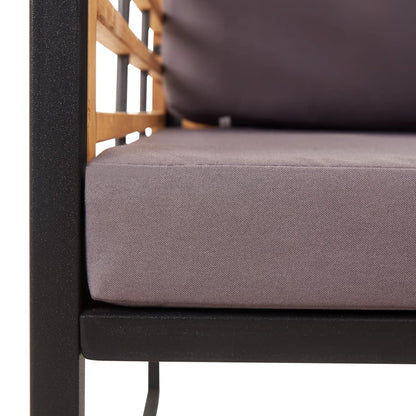 Garden Bench With Cushions 136 Cm Solid Acacia Wood Dark Grey