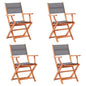 Folding Garden Chairs 4 Pcs Solid Eucalyptus Wood And Textilene