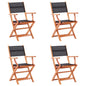 Folding Garden Chairs 4 Pcs Solid Eucalyptus Wood And Textilene