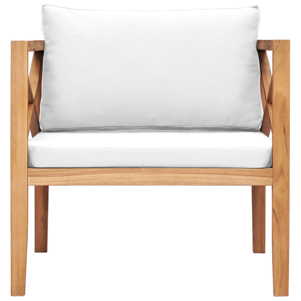 Garden Chair With Cushions Solid Teak Wood