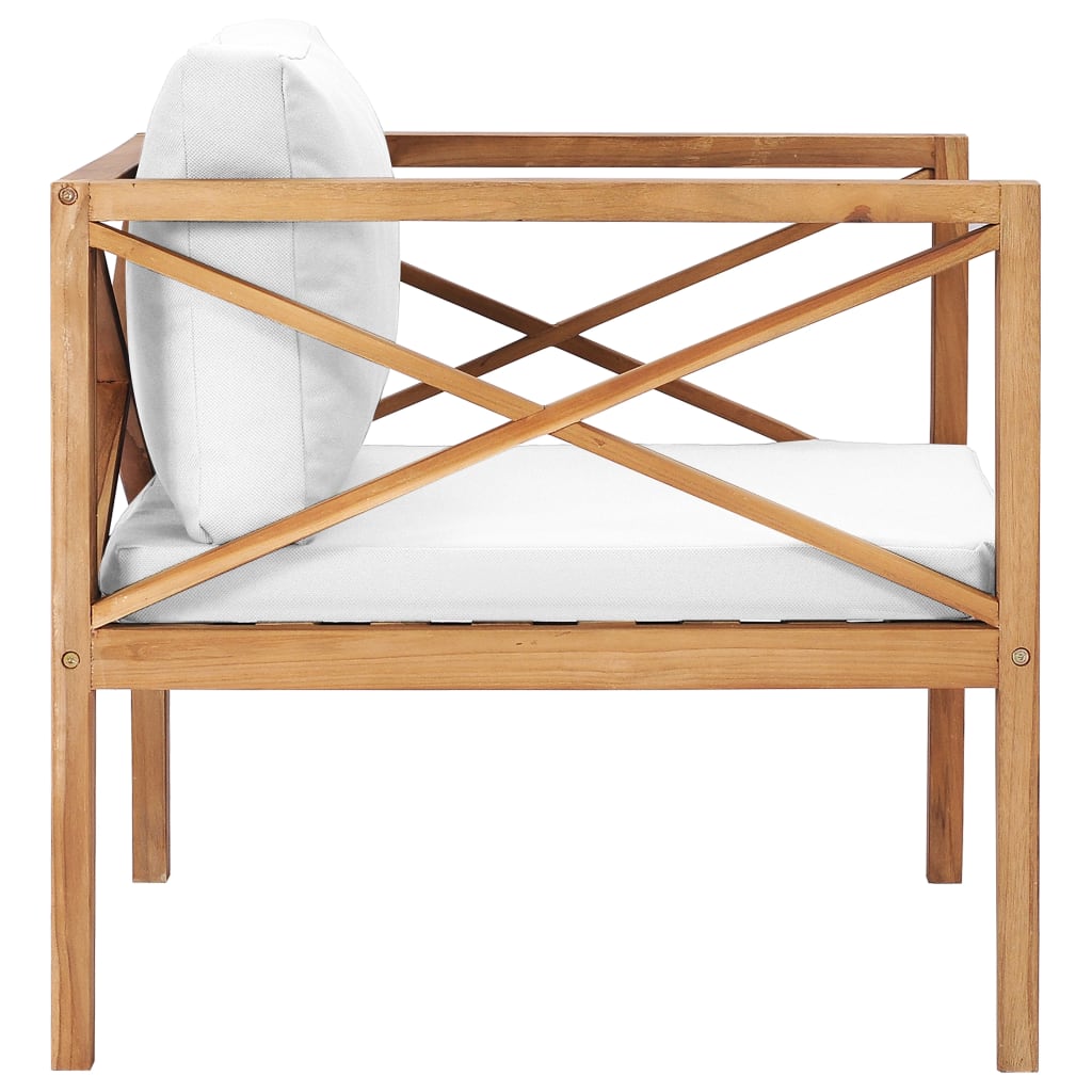 Garden Chair With Cushions Solid Teak Wood