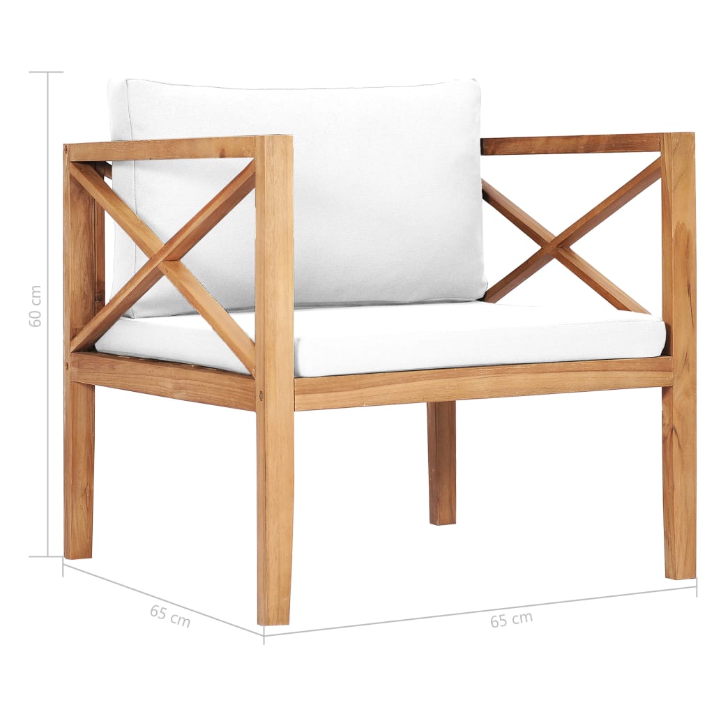 Garden Chair With Cushions Solid Teak Wood