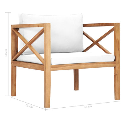 Garden Chair With Cushions Solid Teak Wood