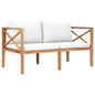 Garden Bench With Cushions Solid Teak Wood