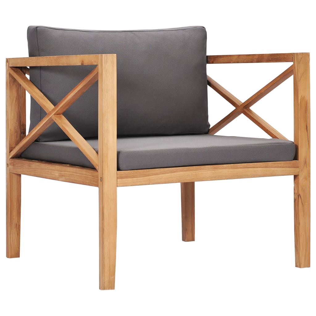Garden Chair With Cushions Solid Teak Wood