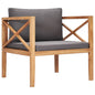 Garden Chair With Cushions Solid Teak Wood
