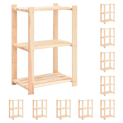 3-Tier Storage Rack 60X38X90 Cm Solid Wood Pine 150 Kg