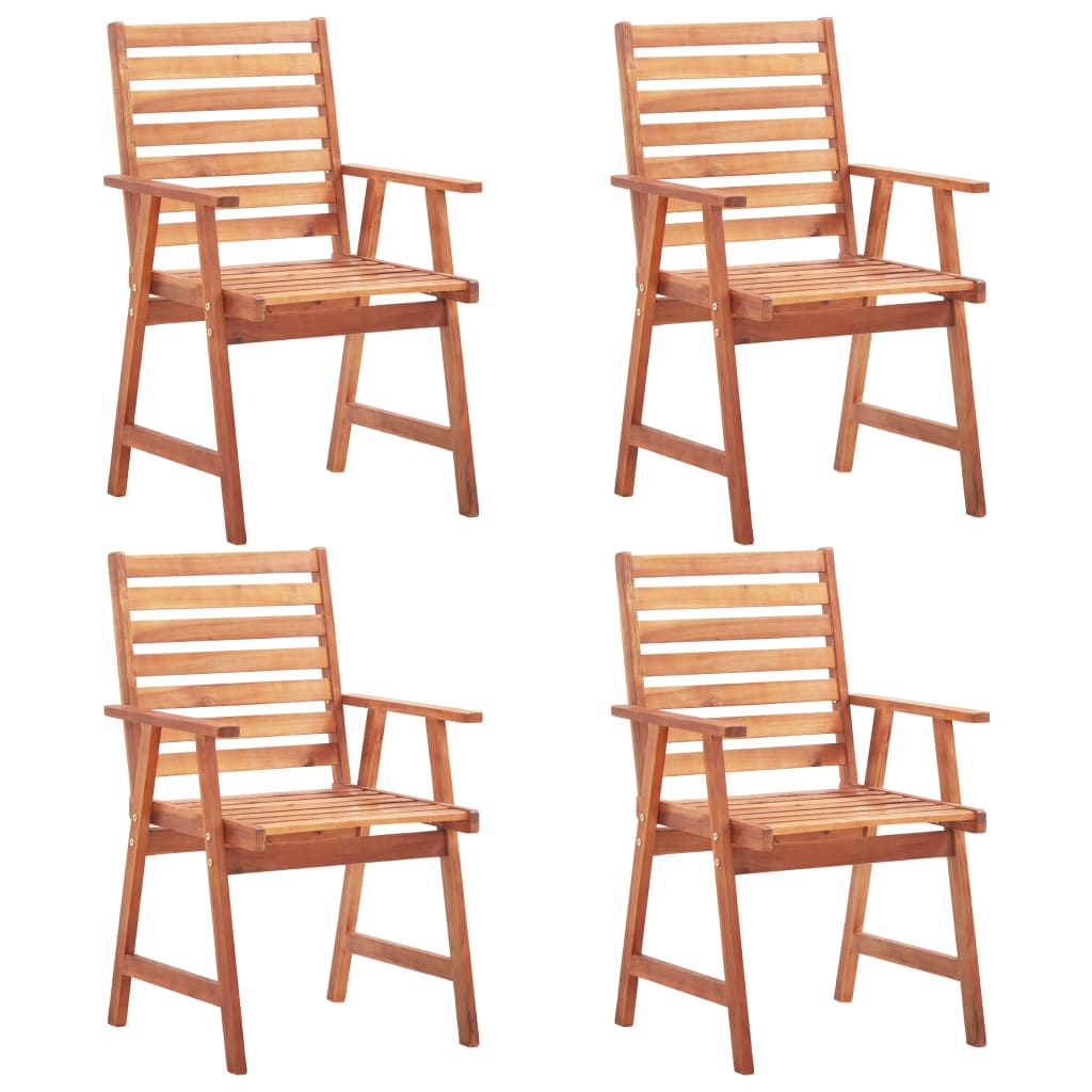 Outdoor Dining Chairs 2 Pcs Solid Acacia Wood