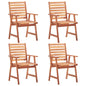 Outdoor Dining Chairs 2 Pcs Solid Acacia Wood