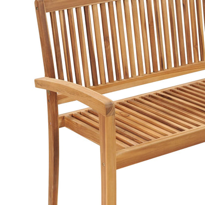 2-Seater Stacking Garden Bench Solid Teak Wood