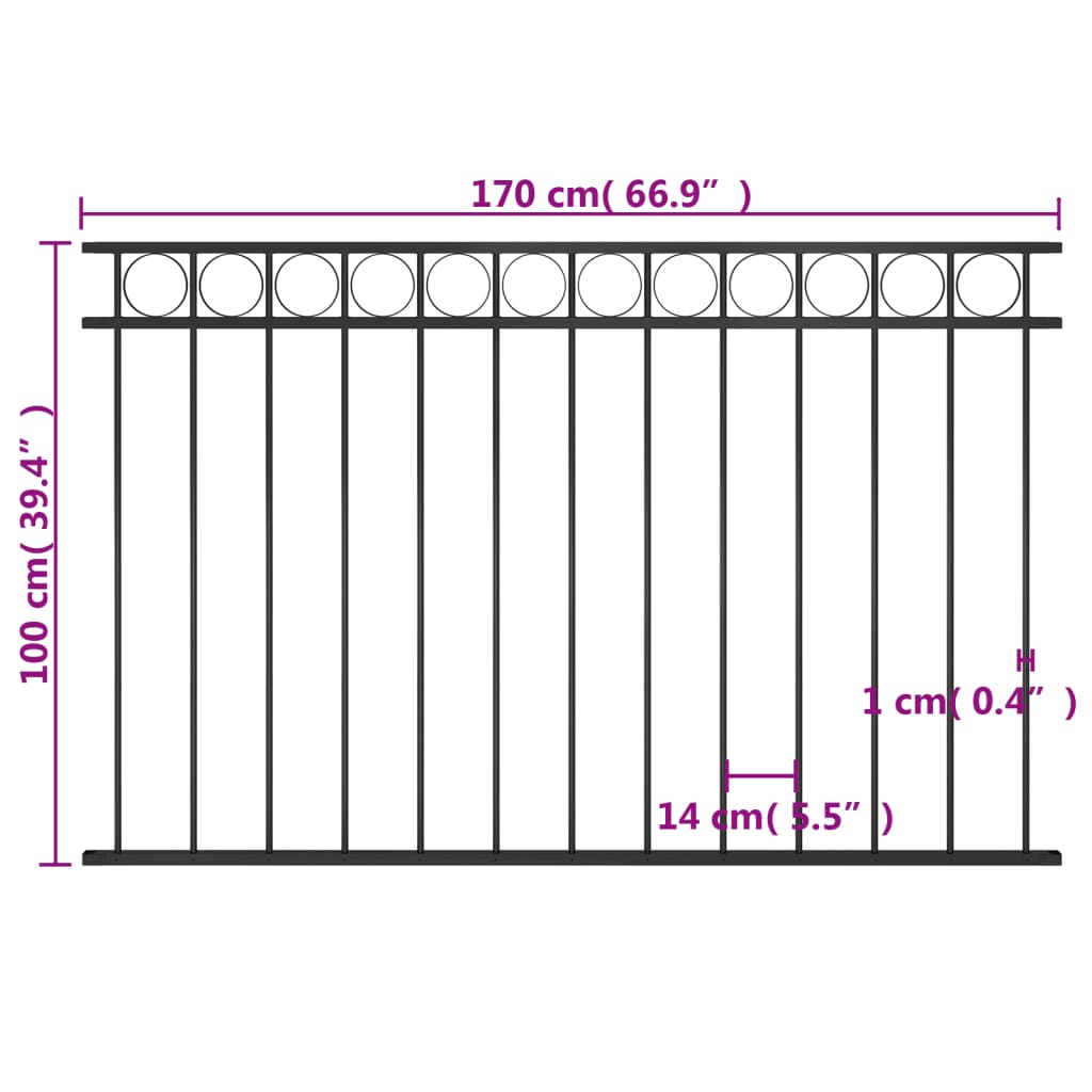Fence Panel Steel Black