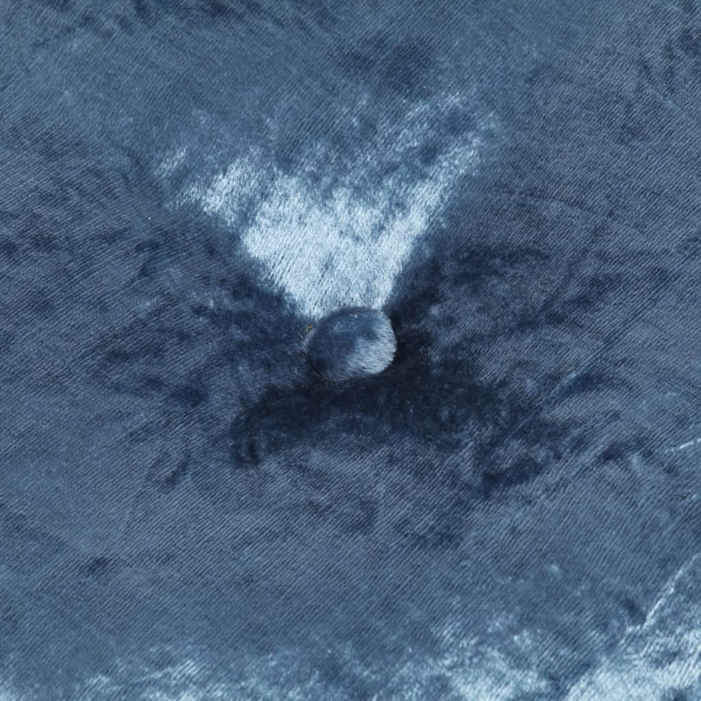 Round Pouffe Velvet 40X20 Cm Blue