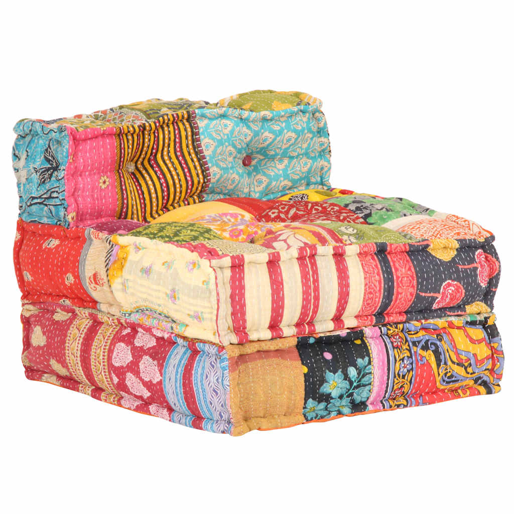 3-Seater Modular Pouffe Fabric