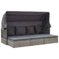 Garden Lounge Bed With Roof Mixed Poly Rattan