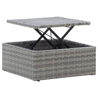 Garden Lounge Bed With Roof Mixed Poly Rattan