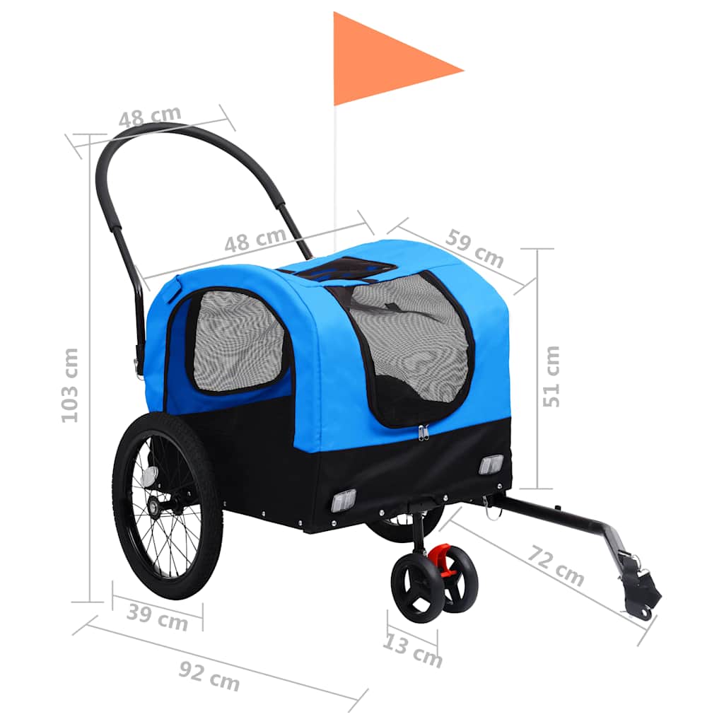 2-In-1 Pet Bike Trailer And Jogging Stroller