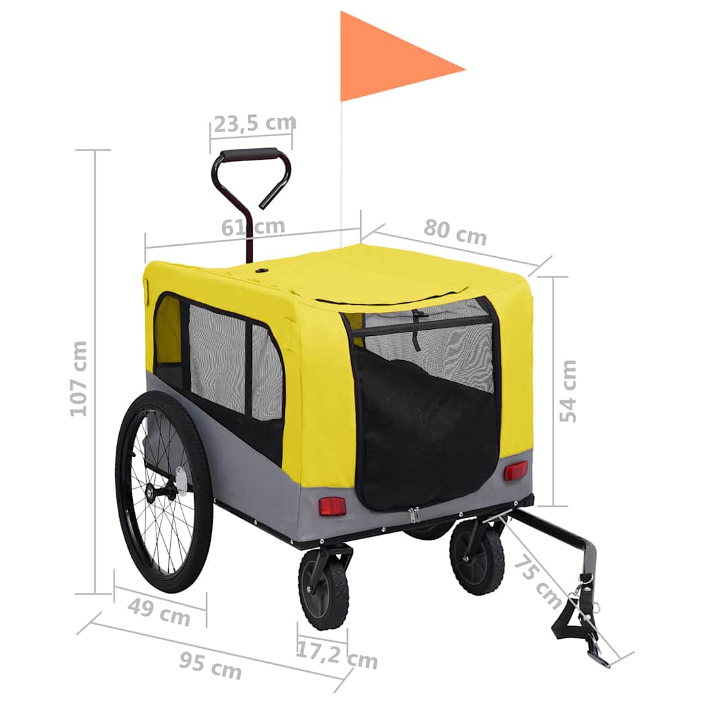 2-In-1 Pet Bike Trailer And Jogging Stroller