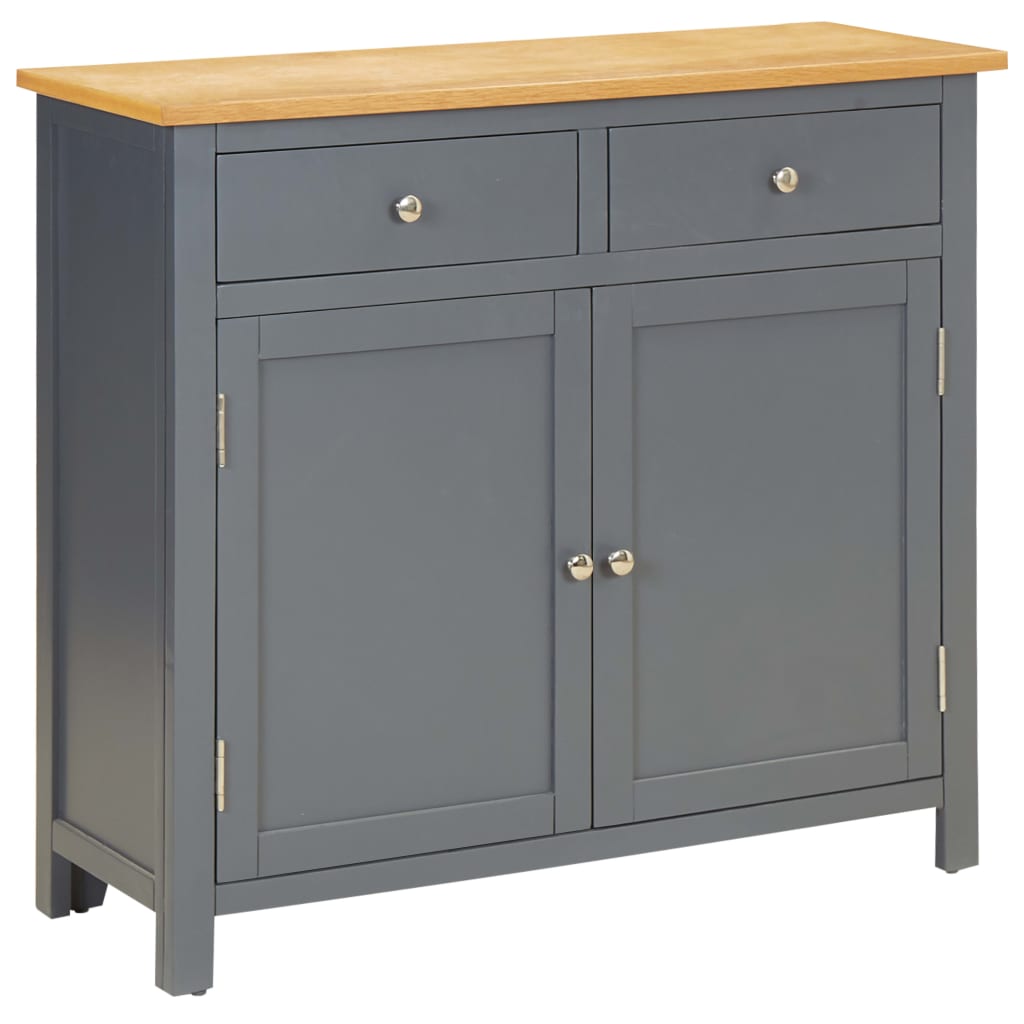 Sideboard 110X33.5X70 Cm Solid Oak Wood