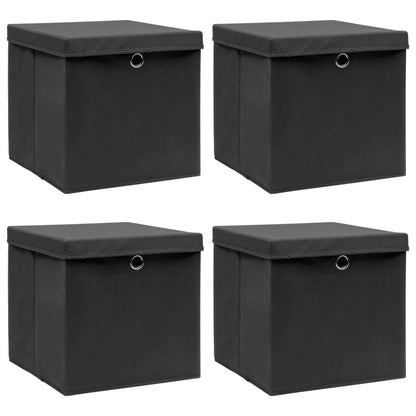 Storage Boxes With Lids 10 Pcs Grey 32X32X32 Cm Fabric
