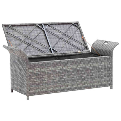 Storage Bench With Cushion 138 Cm Poly Rattan