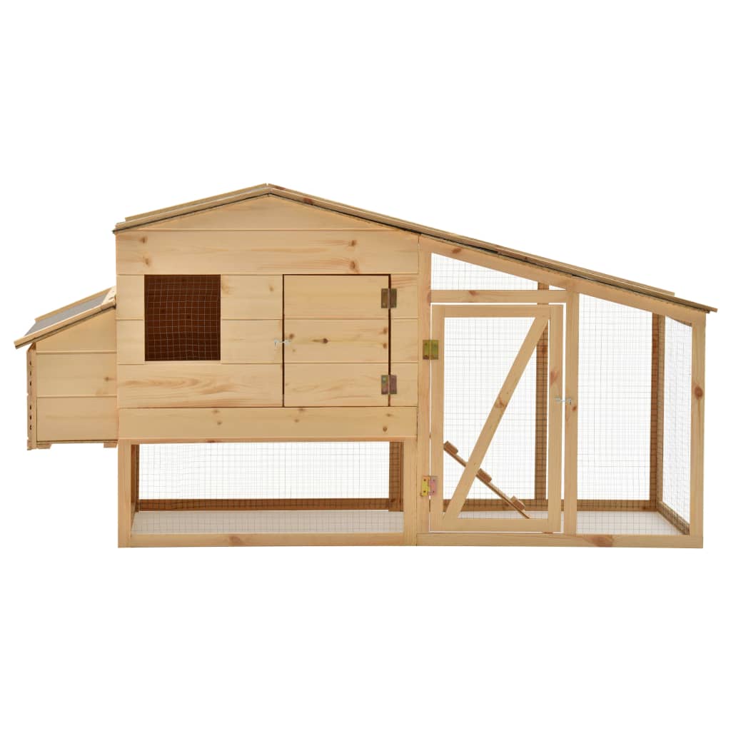 Chicken Cage Solid Pine Wood 178X67X92 Cm