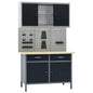 Workbench With Three Wall Panels And One Cabinet