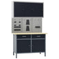 Workbench With Three Wall Panels And One Cabinet