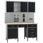 Workbench With Four Wall Panels And Two Cabinets
