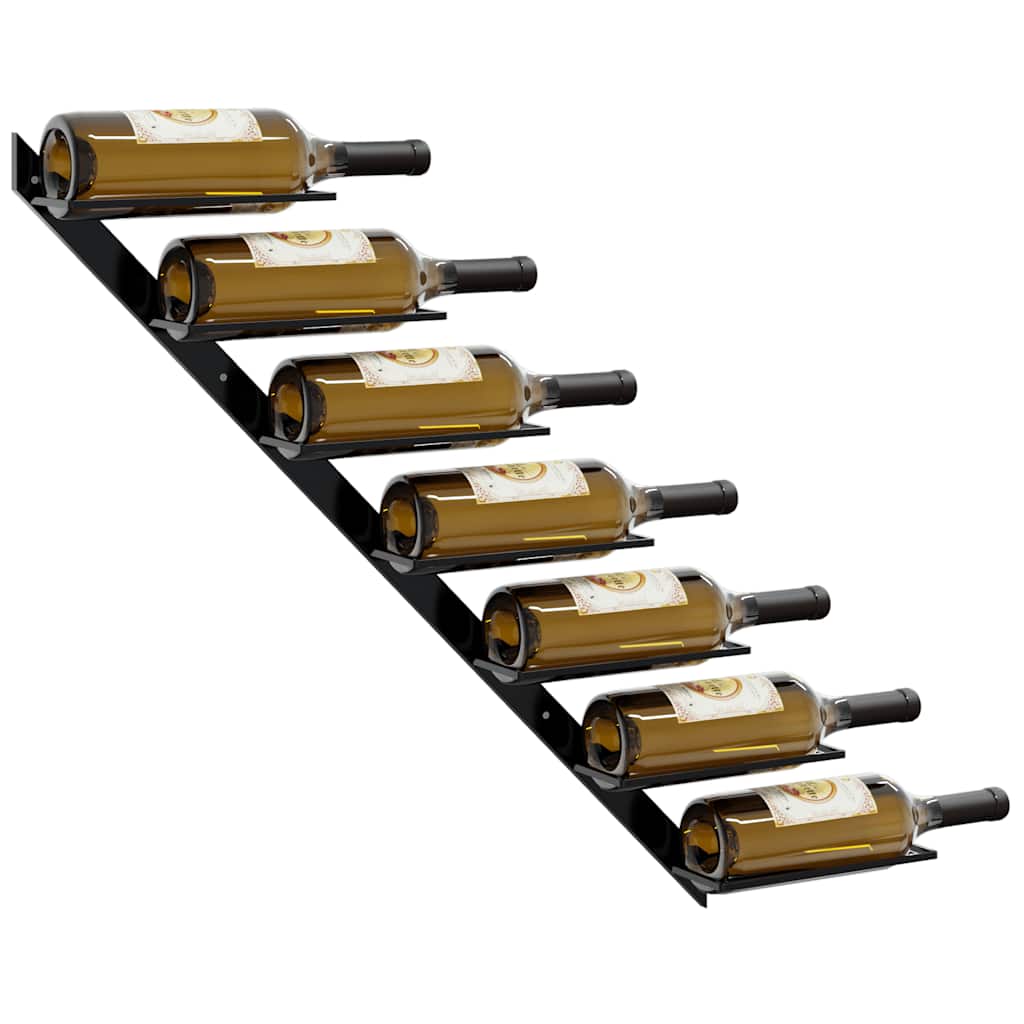 Wall-Mounted Wine Rack For 7 Bottles Metal
