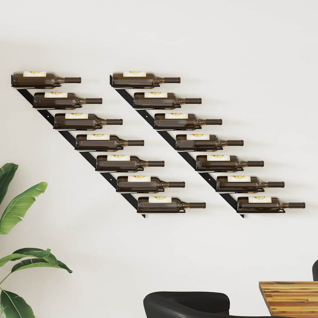Wall-Mounted Wine Rack For 7 Bottles Metal