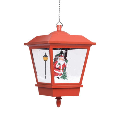 Christmas Hanging Lamp With Led Light And Santa Red 27X27X45 Cm