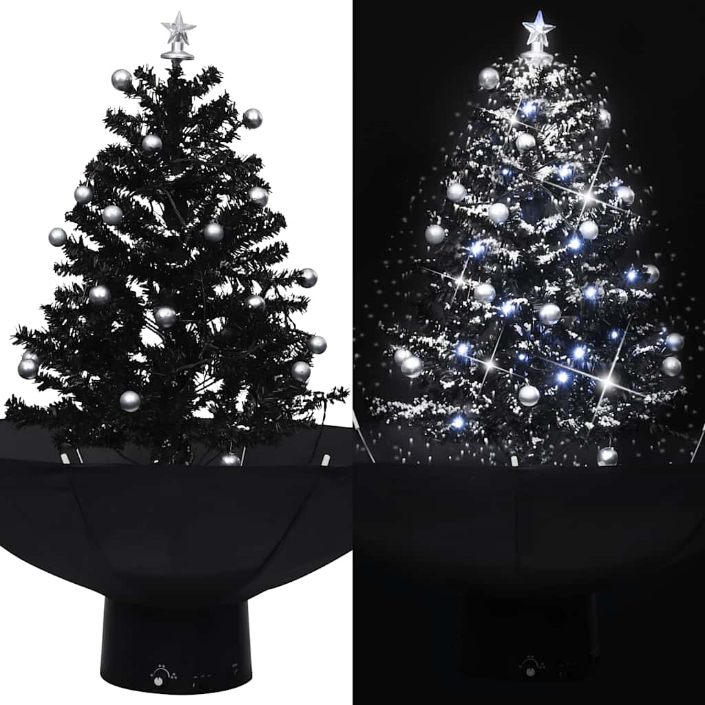 Snowing Christmas Tree With Umbrella Base 75 Cm