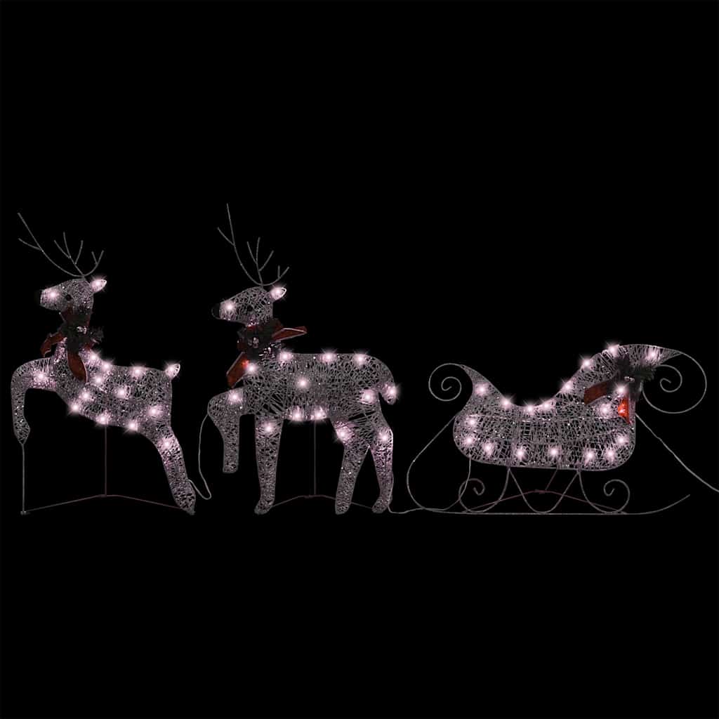 Reindeer & Sleigh Christmas Decoration 60 Leds Outdoor