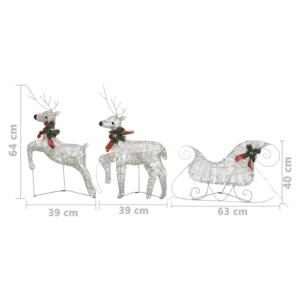 Reindeer & Sleigh Christmas Decoration 60 Leds Outdoor