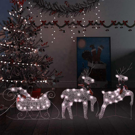 Reindeer & Sleigh Christmas Decoration 60 Leds Outdoor