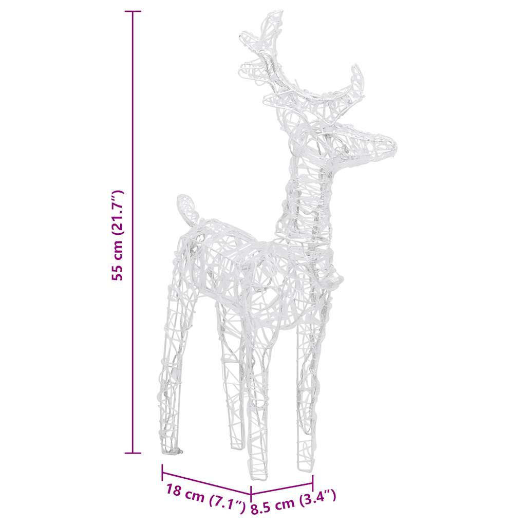 Reindeers & Sleigh Christmas Decoration 160 Leds 130 Cm Acrylic