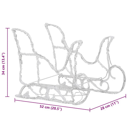 Reindeers & Sleigh Christmas Decoration 160 Leds 130 Cm Acrylic